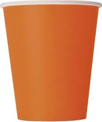 8 PUMPKIN ORANGE 9OZ CUPS ()